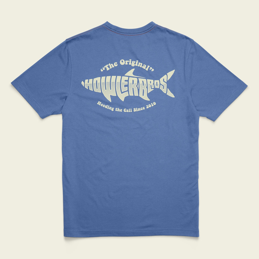 Howler Brothers Pocket T-Shirt, Silver King : Blue Horizon, back view