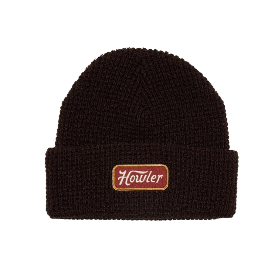 Howler Brothers Hawkeye Beanie : Howler Script : Dark Brown - Sale | Tailwaters Fly Fishing
