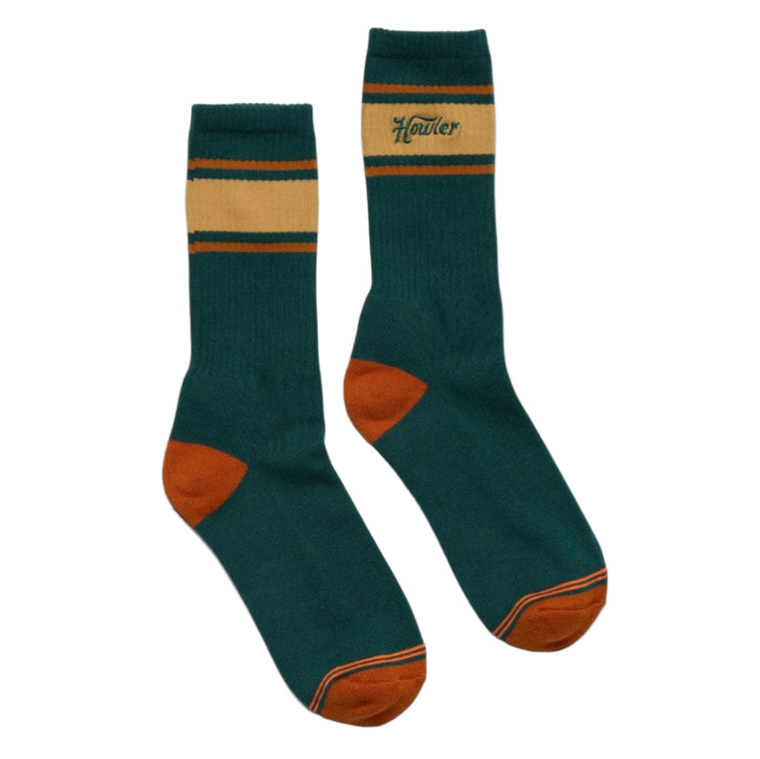 Howler Brothers Socks : Howler Script : Jungle Green | Tailwaters Fly Fishing
