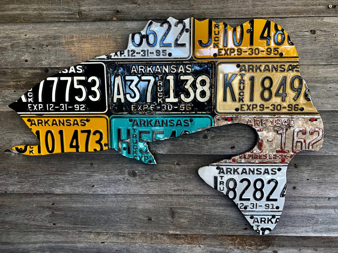 Antique Arkansas Largemouth Bass License Plate Art | Tailwaters Fly Fishing