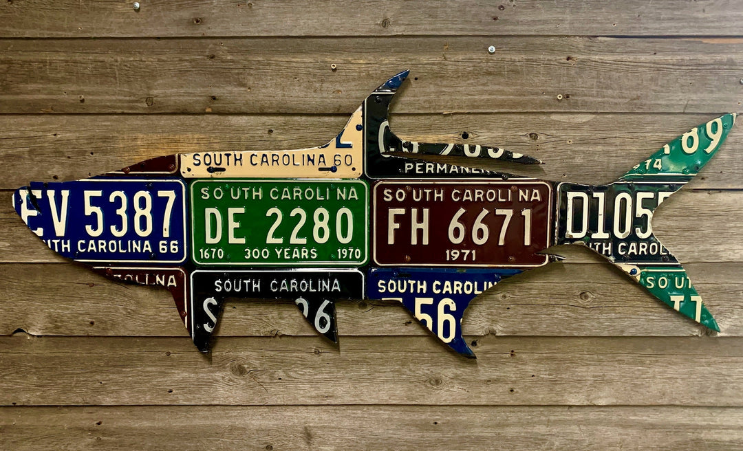 South Carolina Tarpon Antique License Plate Art | Tailwaters Fly Fishing