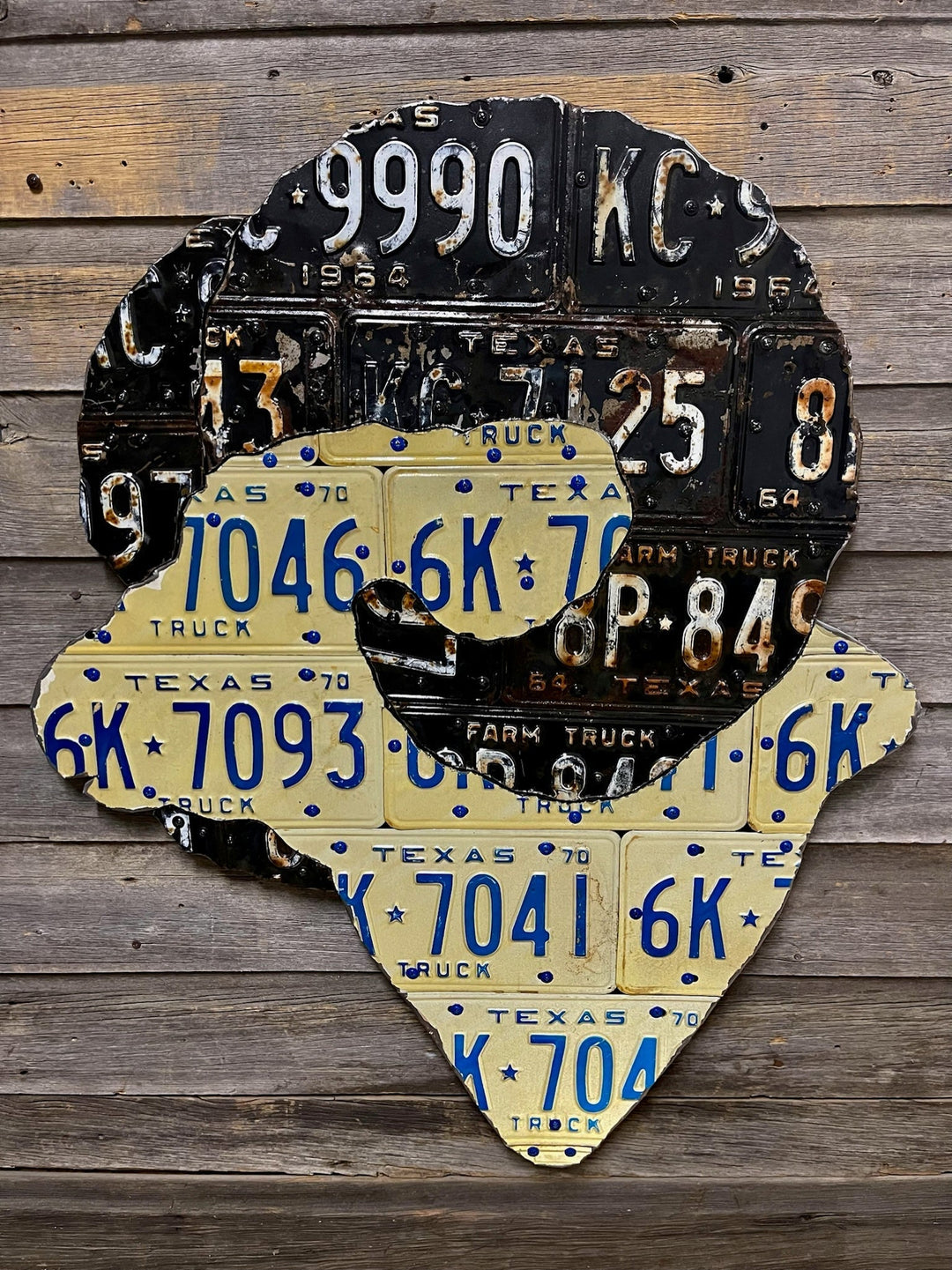 Texas Antique Desert Bighorn Sheep License Plate Art | Tailwaters Fly Fishing