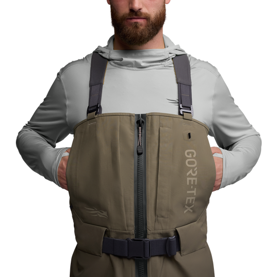 Sitka CrossCurrent Zip GTX Stockingfoot Wader | Tailwaters Fly Fishing