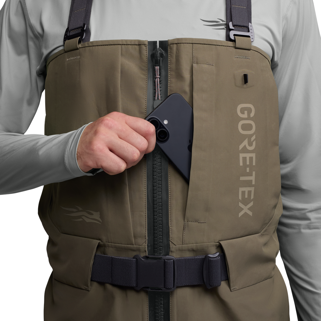 Sitka CrossCurrent Zip GTX Stockingfoot Wader | Tailwaters Fly Fishing