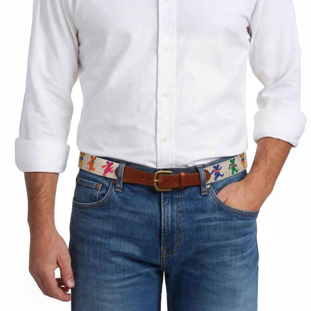 Smathers & Branson Dancing Bears Belt, Oatmeal, view 3