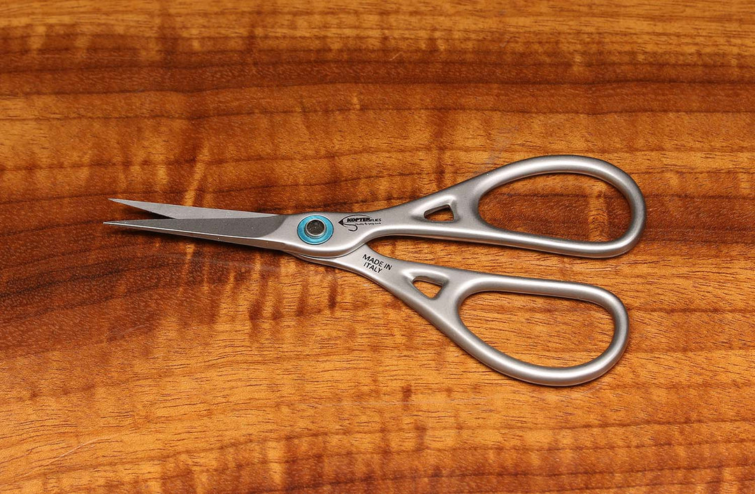 Hareline Kopter ULTIMATE Straight Long Blade Microserrated Edge Thin Point Scissors | Tailwaters Fly Fishing