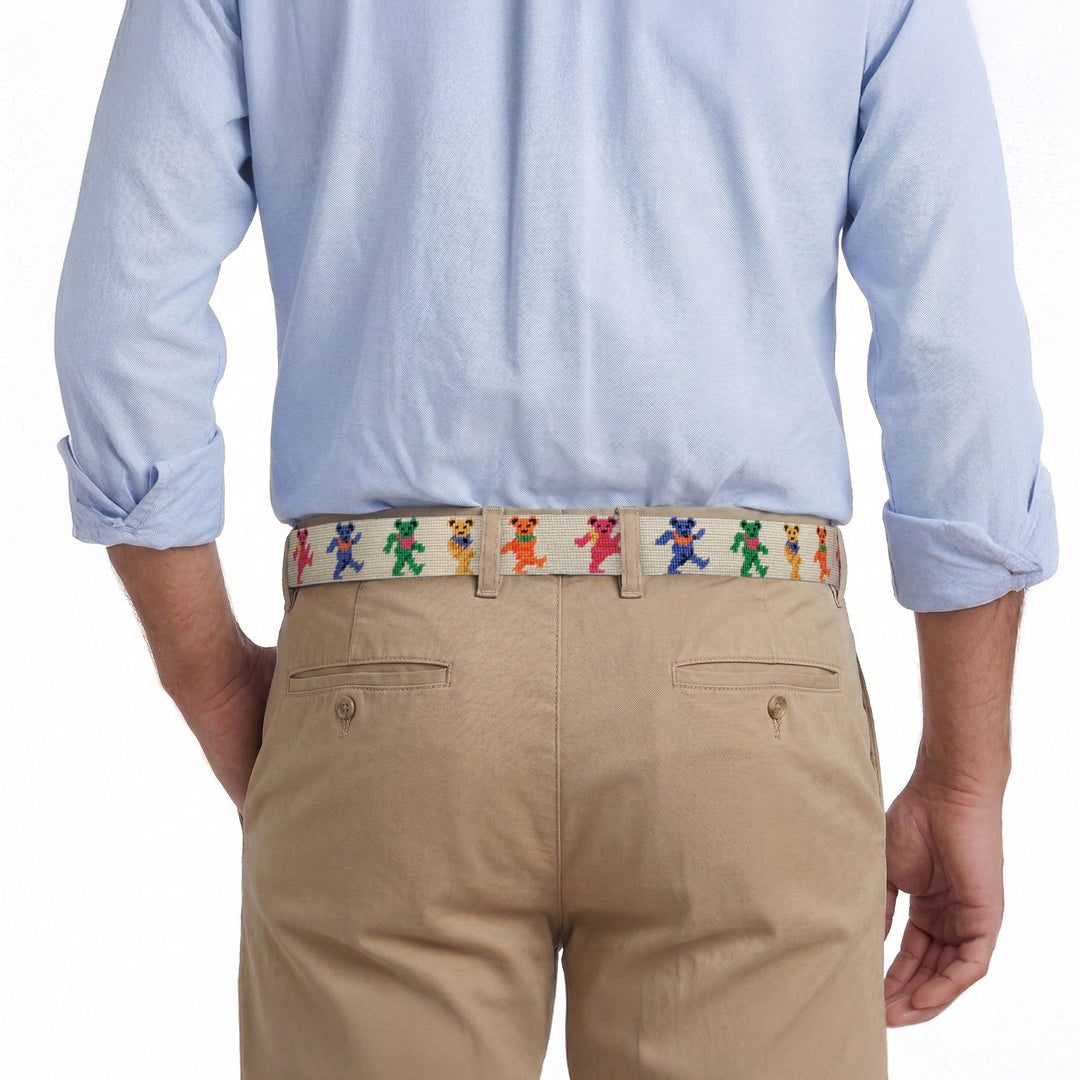 Smathers & Branson Dancing Bears Belt, Oatmeal, back view
