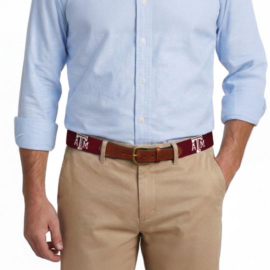 Smathers & Branson Texas A&M Belt (Maroon), Maroon, view 2