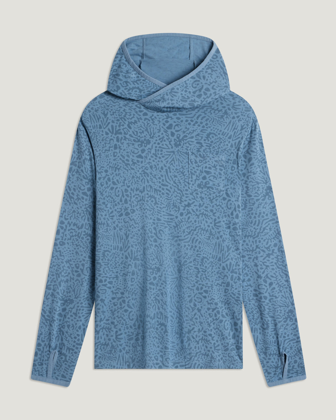 Free Fly Men's Bamboo Lightweight Hoodie, Drifter Print Windward Blue