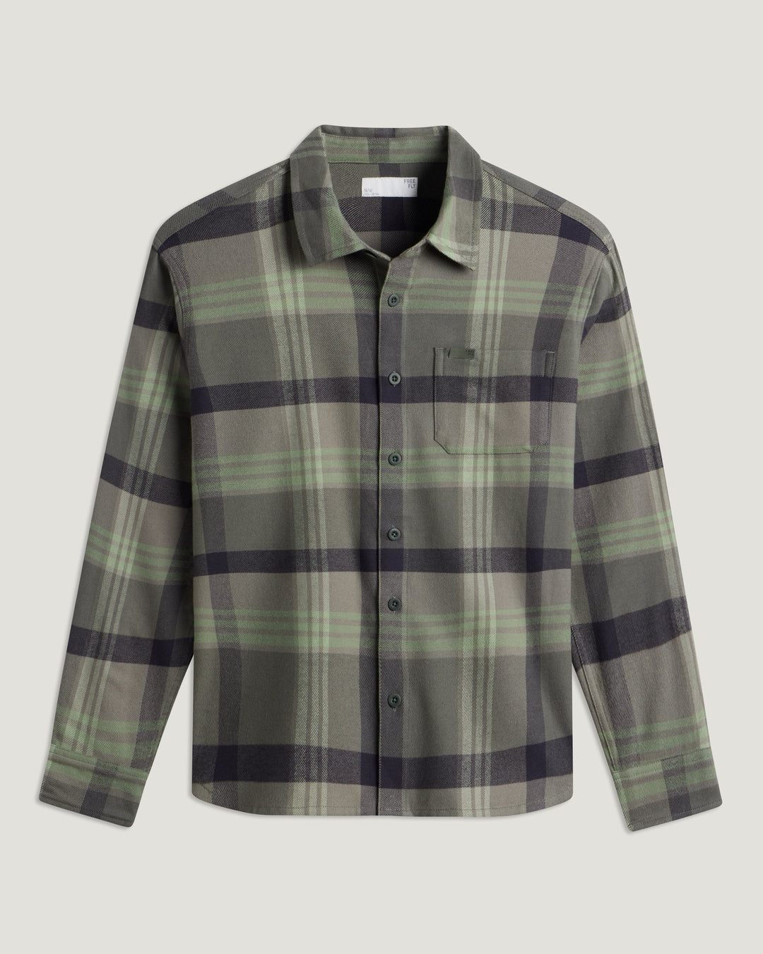 Free Fly Men's Seawool Flannel Shirt, Dark Forest Plaid