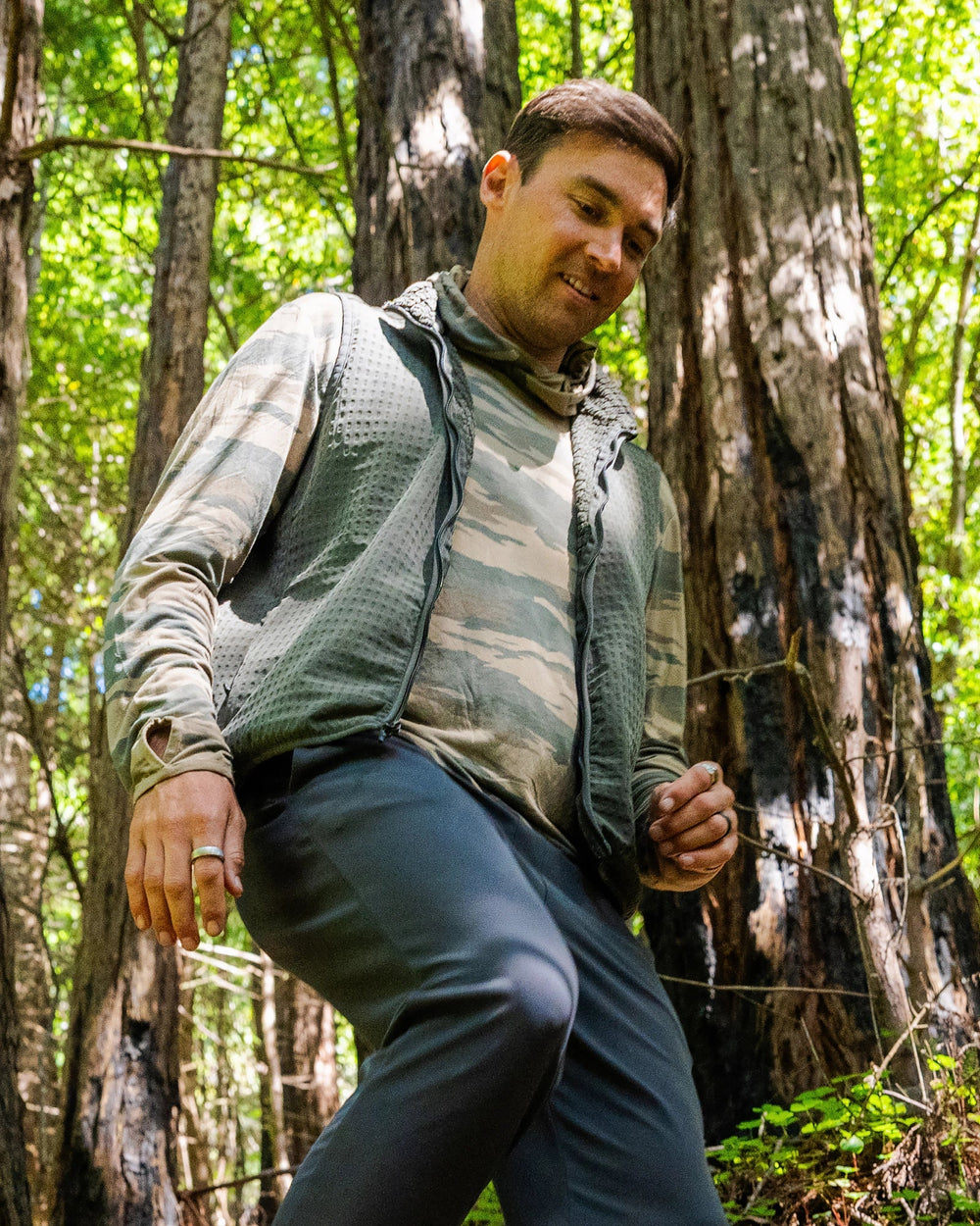 Free Fly Men's Gridback Fleece Vest, Gridback Vest, worn