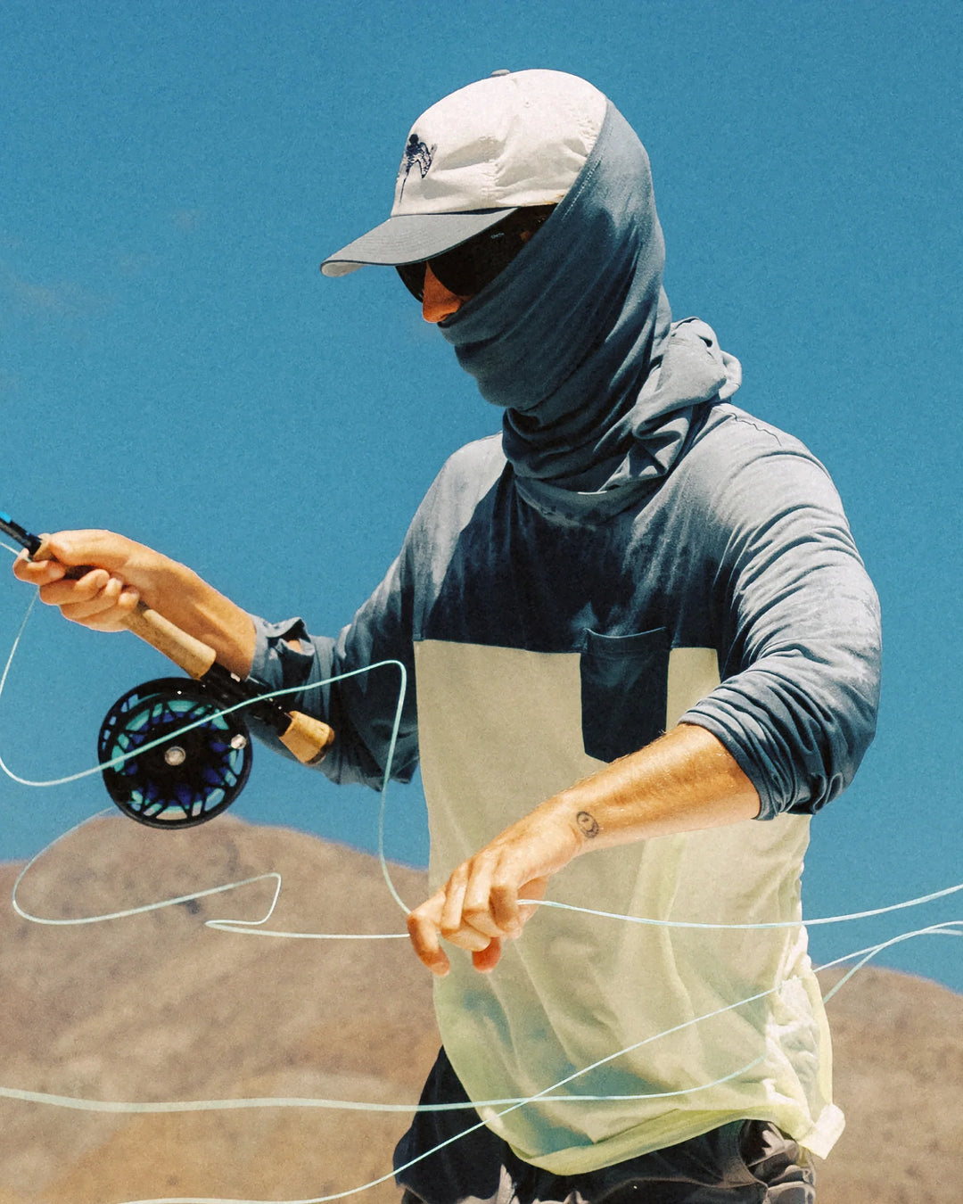 Free Fly Men's Bamboo Hybrid Hoodie, Hybrid Hoodie, worn