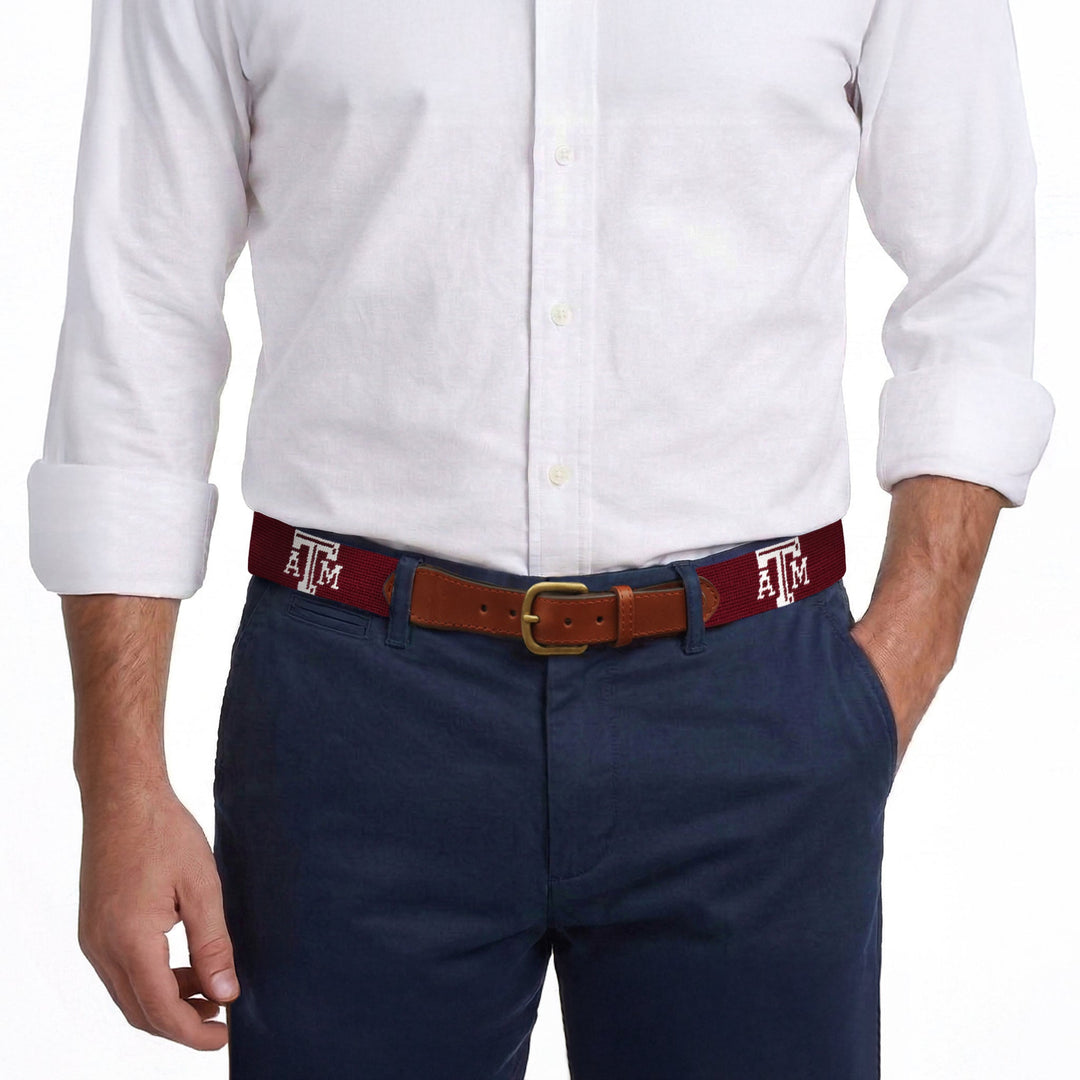 Smathers & Branson Texas A&M Belt (Maroon), Maroon, view 6