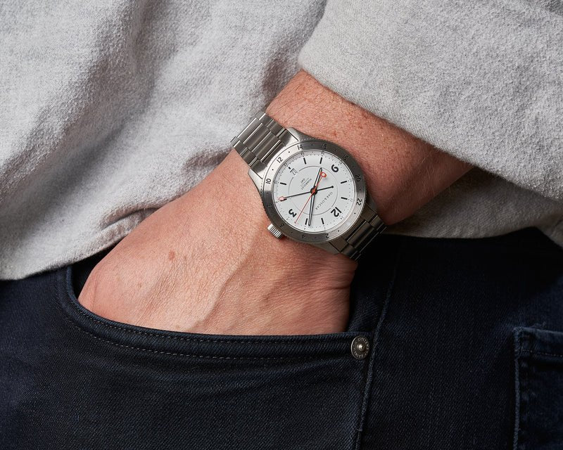 Oak & Oscar The Humboldt GMT - White Dial | Tailwaters Fly Fishing