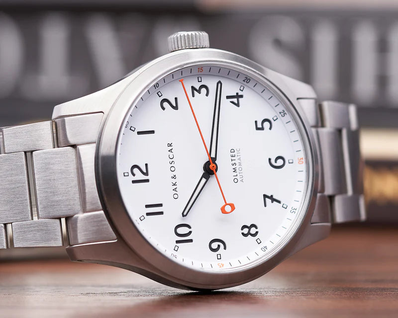 Oak & Oscar The Olmstead 38 - White Dial | Tailwaters Fly Fishing