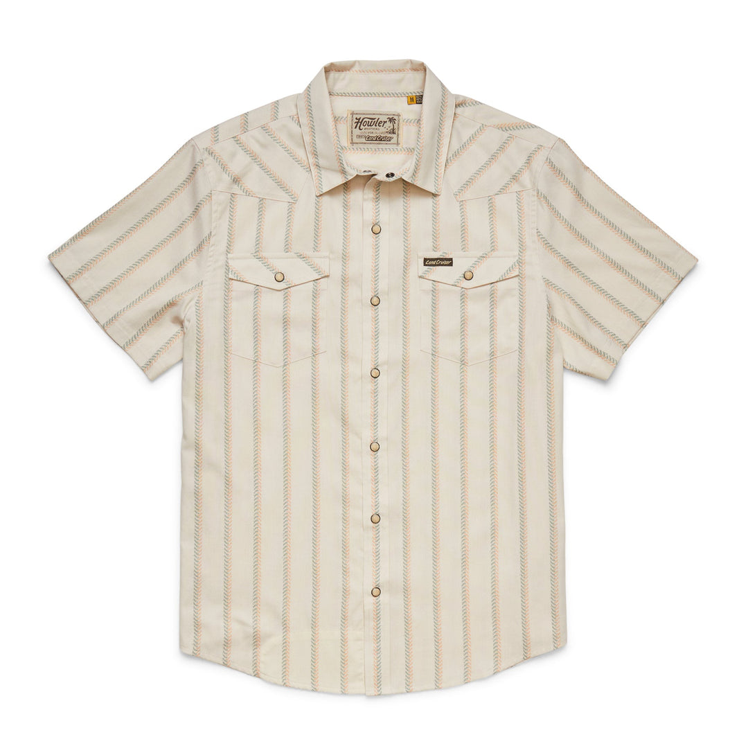 Howler Brothers  HB X Land Cruiser H Bar B Snapshirt: Tracks Off White | Tailwaters Fly Fishing