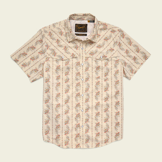 Howler Brothers Open Country Tech Shirt, Grampa's Curtains : Natural, front view
