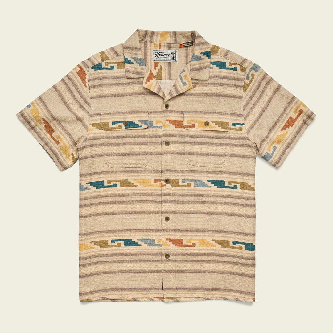 Howler Brothers Shores Club Shirt, Temple Tracks : Natural, front view