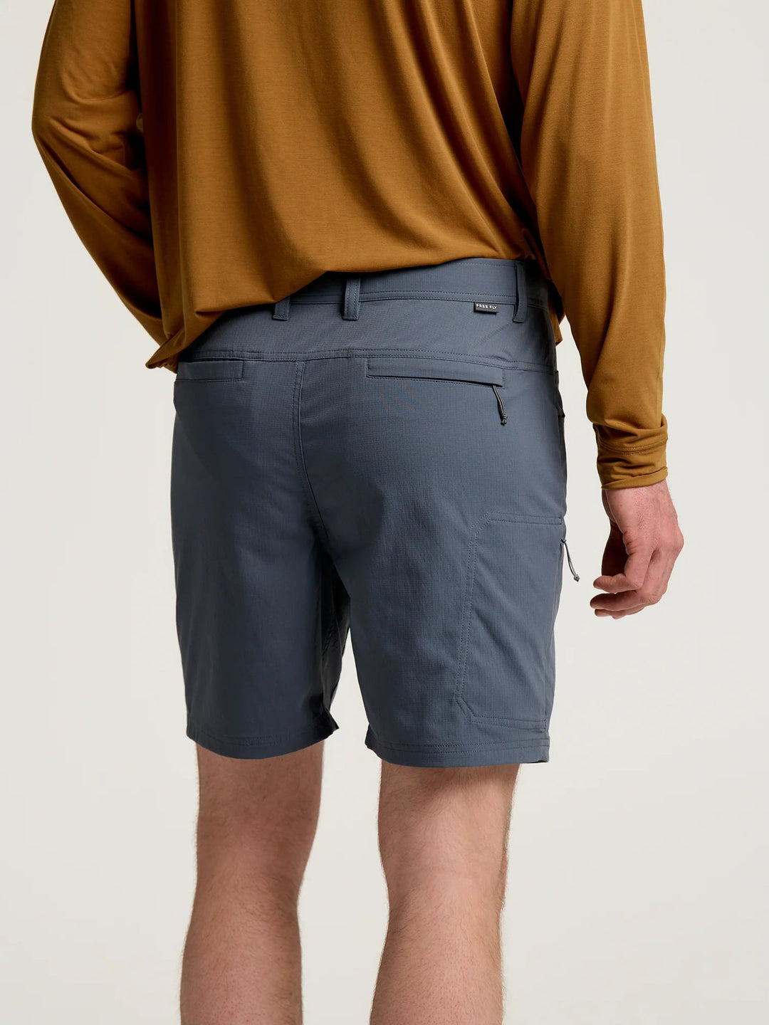 Free Fly Men's Topogrid Short, Storm Cloud, back view