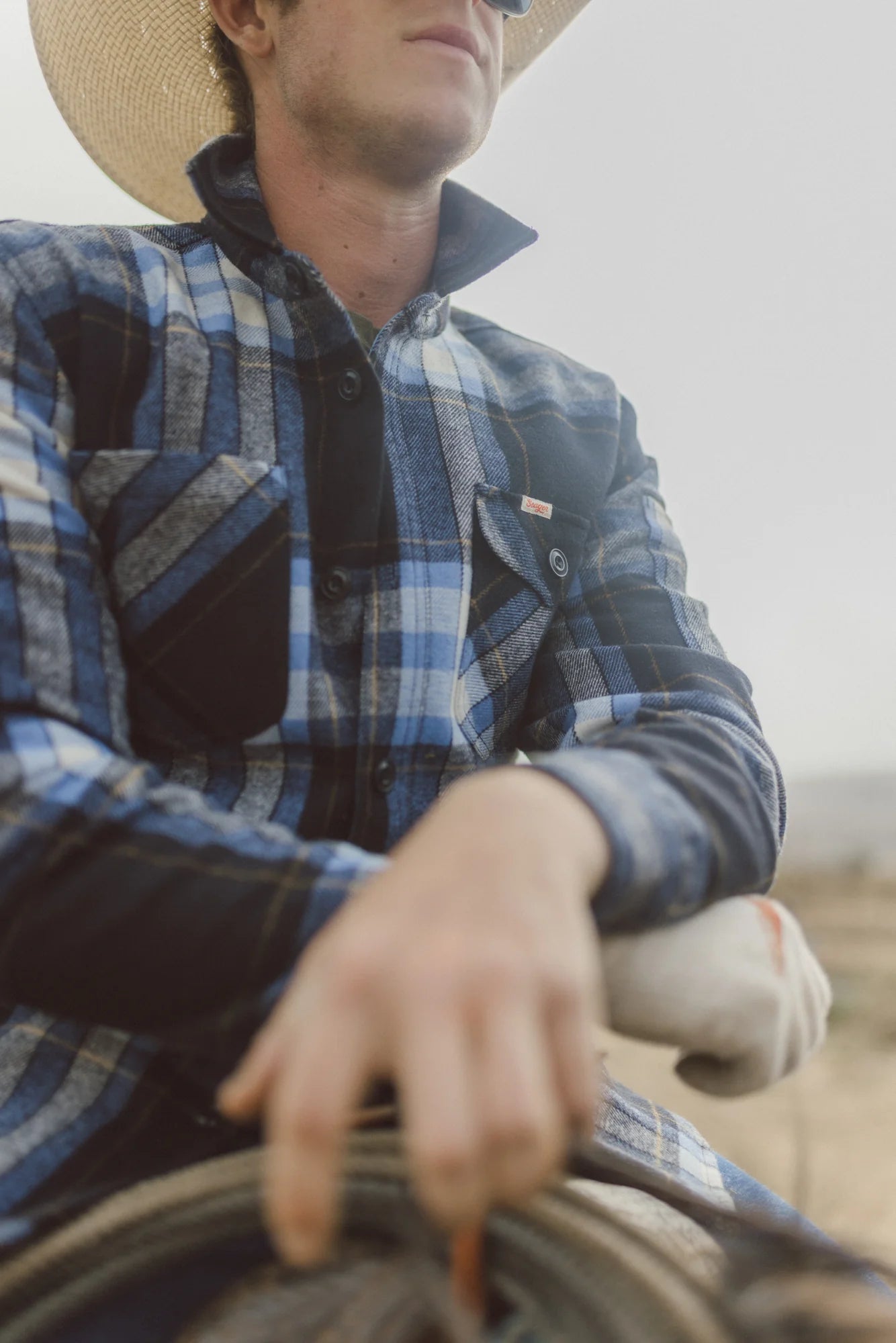 Seager Roosevelt Workshirt Indigo Plaid