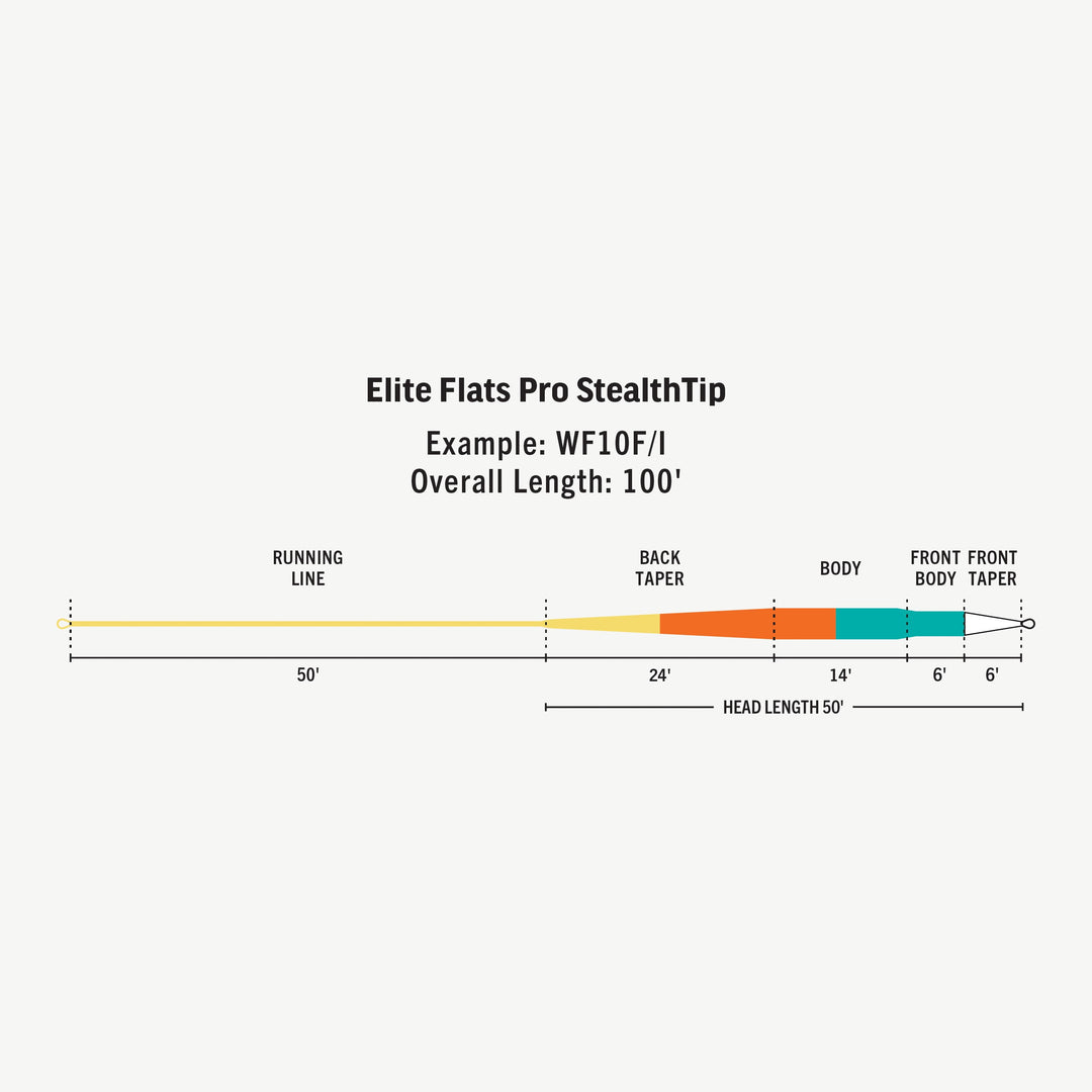 RIO Products Elite Flats Pro Clear Tip Fly Line, Stealth Tip