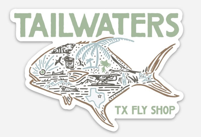 Tailwaters Fly Fishing Worldwide Permit Sticker | Tailwaters Fly Fishing