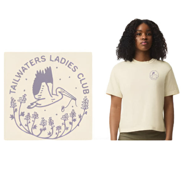 Tailwaters Fly Fishing Ladies Club Open Range Cropped T-Shirt