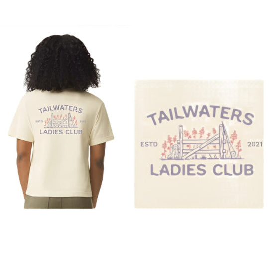 Tailwaters Fly Fishing Ladies Club Open Range Cropped T-Shirt