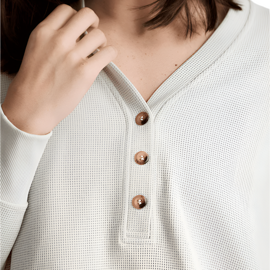 Free Fly Apparel Women's Waffle Long Sleeve Henley | Tailwaters Fly Fishing