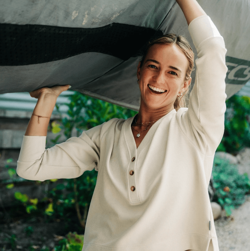Free Fly Apparel Women's Waffle Long Sleeve Henley | Tailwaters Fly Fishing