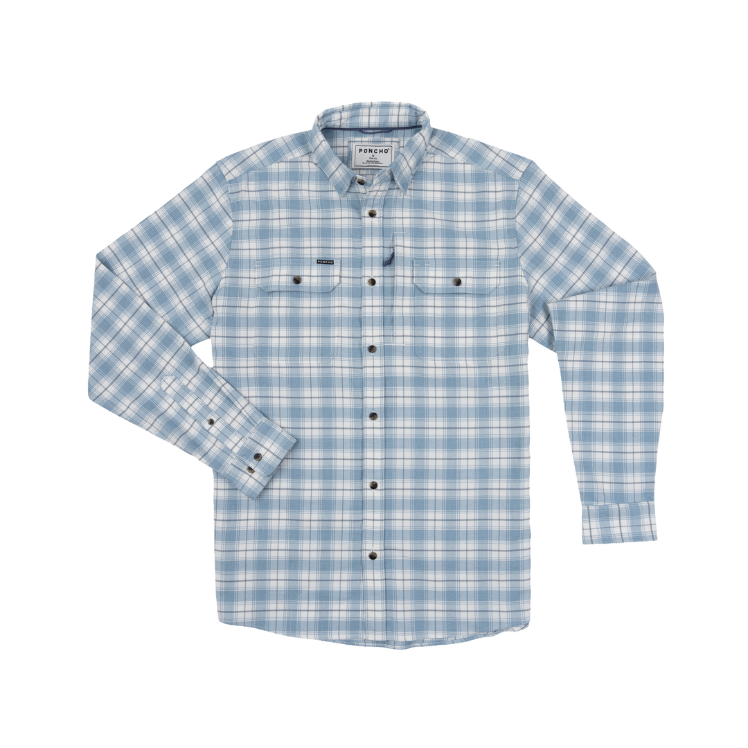 Poncho The Blue Bison Long Sleeve Shirt, front view
