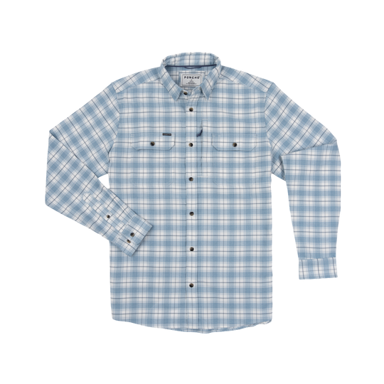Poncho The Blue Bison Long Sleeve Shirt, front view