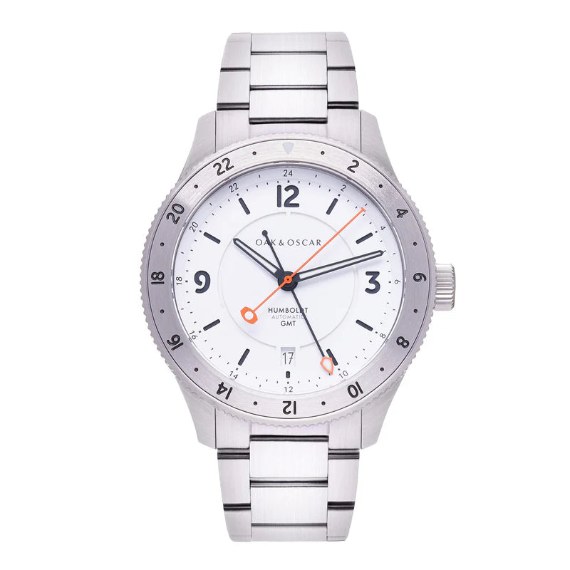 Oak & Oscar The Humboldt GMT - White Dial | Tailwaters Fly Fishing