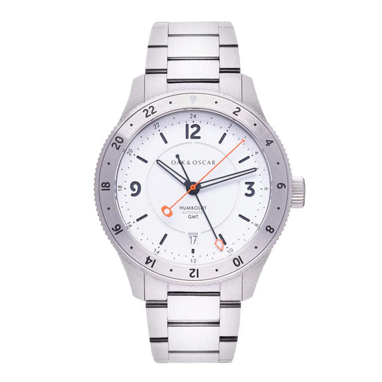 Oak & Oscar The Humboldt GMT - White Dial | Tailwaters Fly Fishing