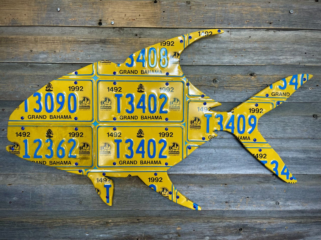 Bahamas Yellow Permit License Plate Art | Tailwaters Fly Fishing