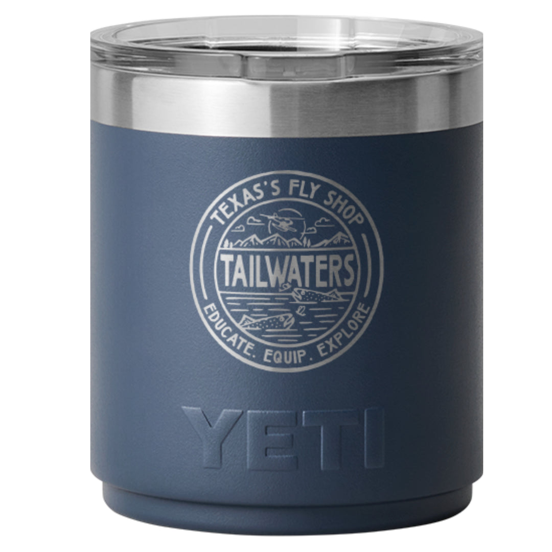 Yeti Rambler 10 oz Lowball 2.0 - Trouty Destination Logo | Tailwaters Fly Fishing