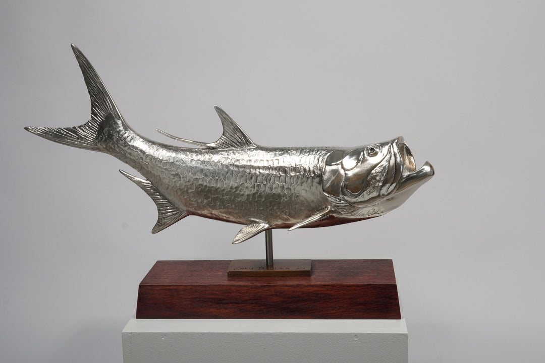 Chris Bladen Tarpon Nickel Plated Bronze Sculpture | Tailwaters Fly Fishing