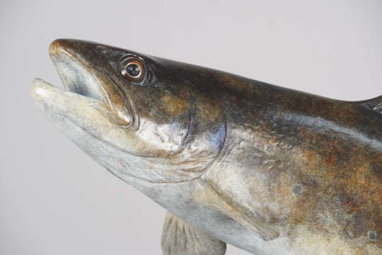 Chris Bladen Trout Over Pebble Bed Bronze Sculpture | Tailwaters Fly Fishing