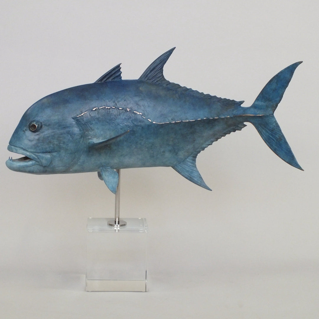 Chris Bladen Giant Trevally Blue Bronze Sculpture | Tailwaters Fly Fishing