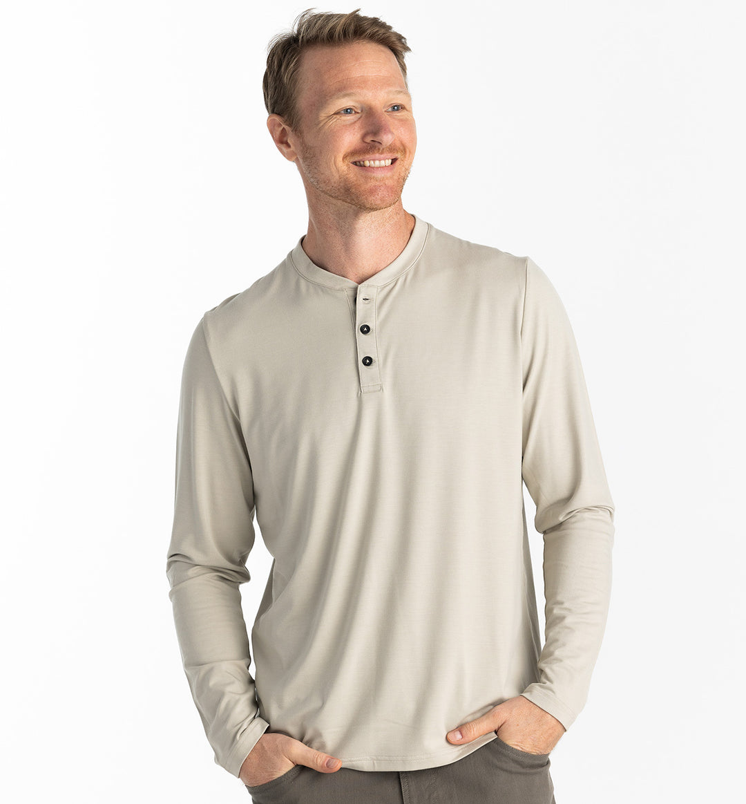 Free Fly Apparel Men's Bamboo Flex Long Sleeve Henley | Tailwaters Fly Fishing