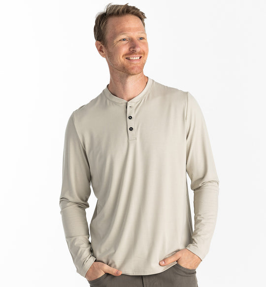 Free Fly Apparel Men's Bamboo Flex Long Sleeve Henley | Tailwaters Fly Fishing