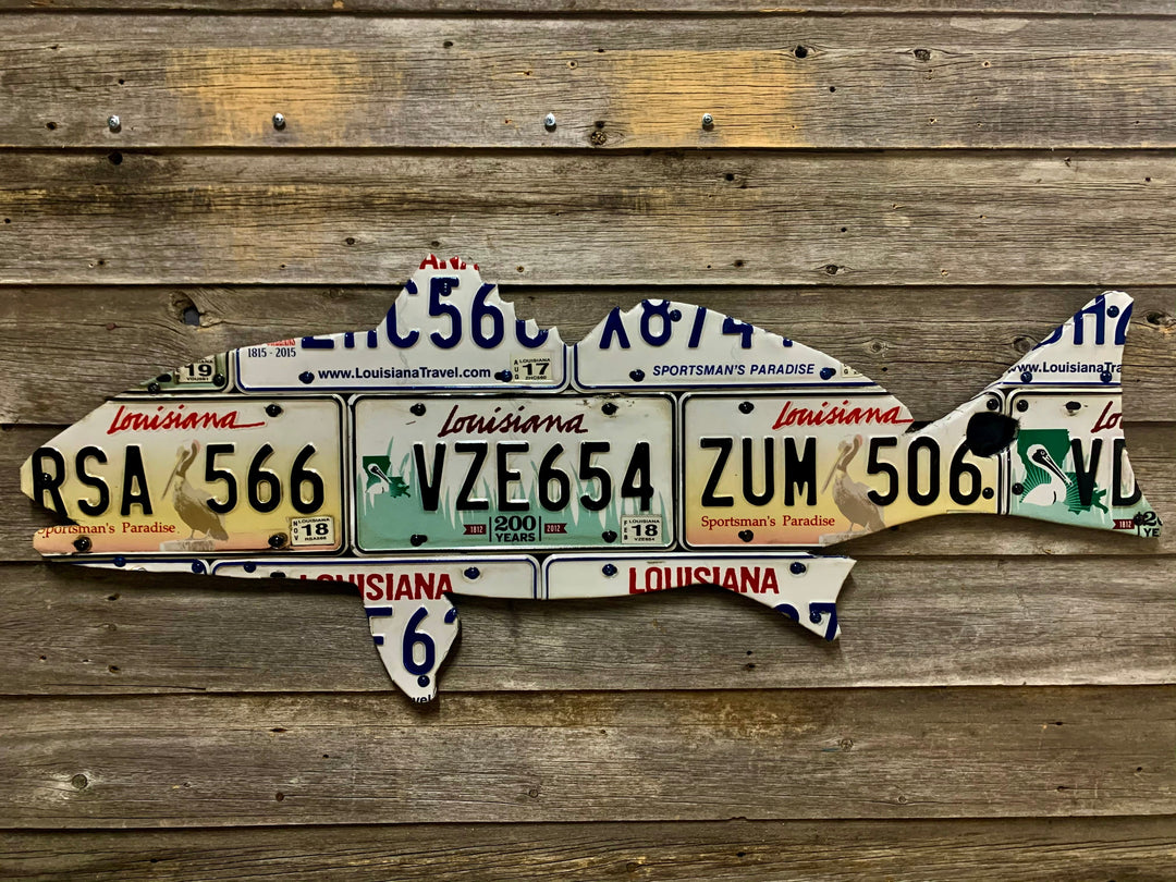 Louisiana Redfish License Plate Art | Tailwaters Fly Fishing
