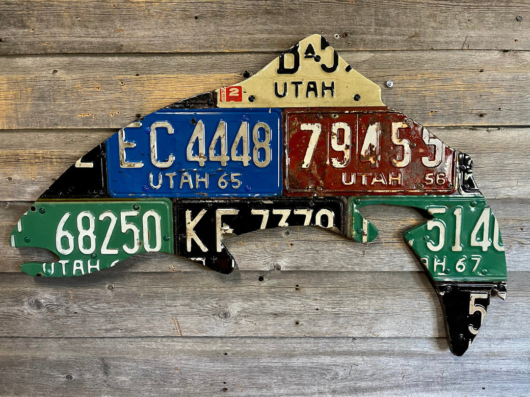 Utah Trout Vintage License Plate Art | Tailwaters Fly Fishing