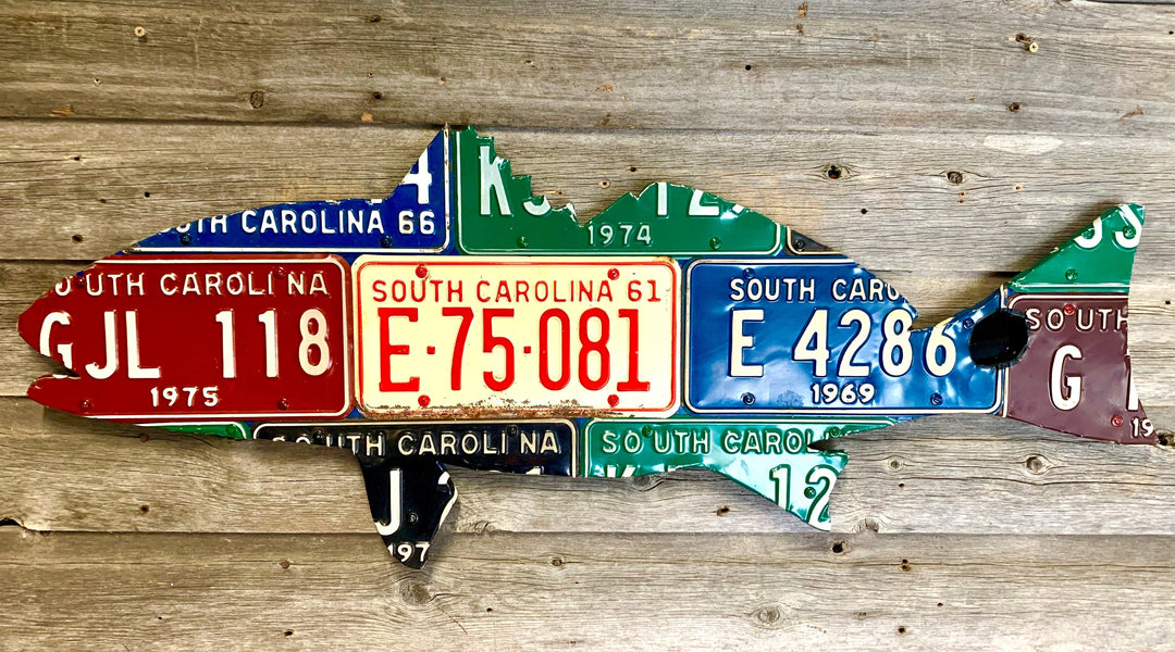 South Carolina Redfish License Plate Art | Tailwaters Fly Fishing