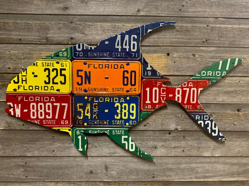 Antique Florida Permit License Plate Art | Tailwaters Fly Fishing