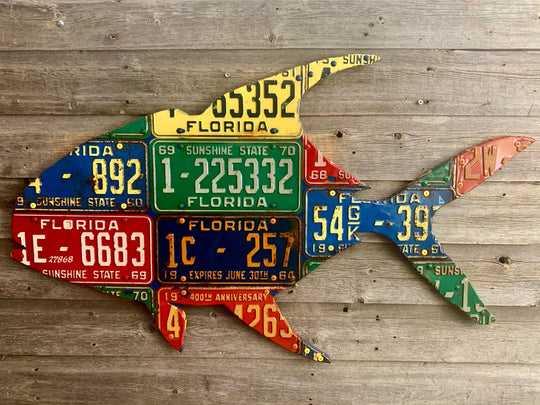 Antique Florida Permit License Plate Art | Tailwaters Fly Fishing