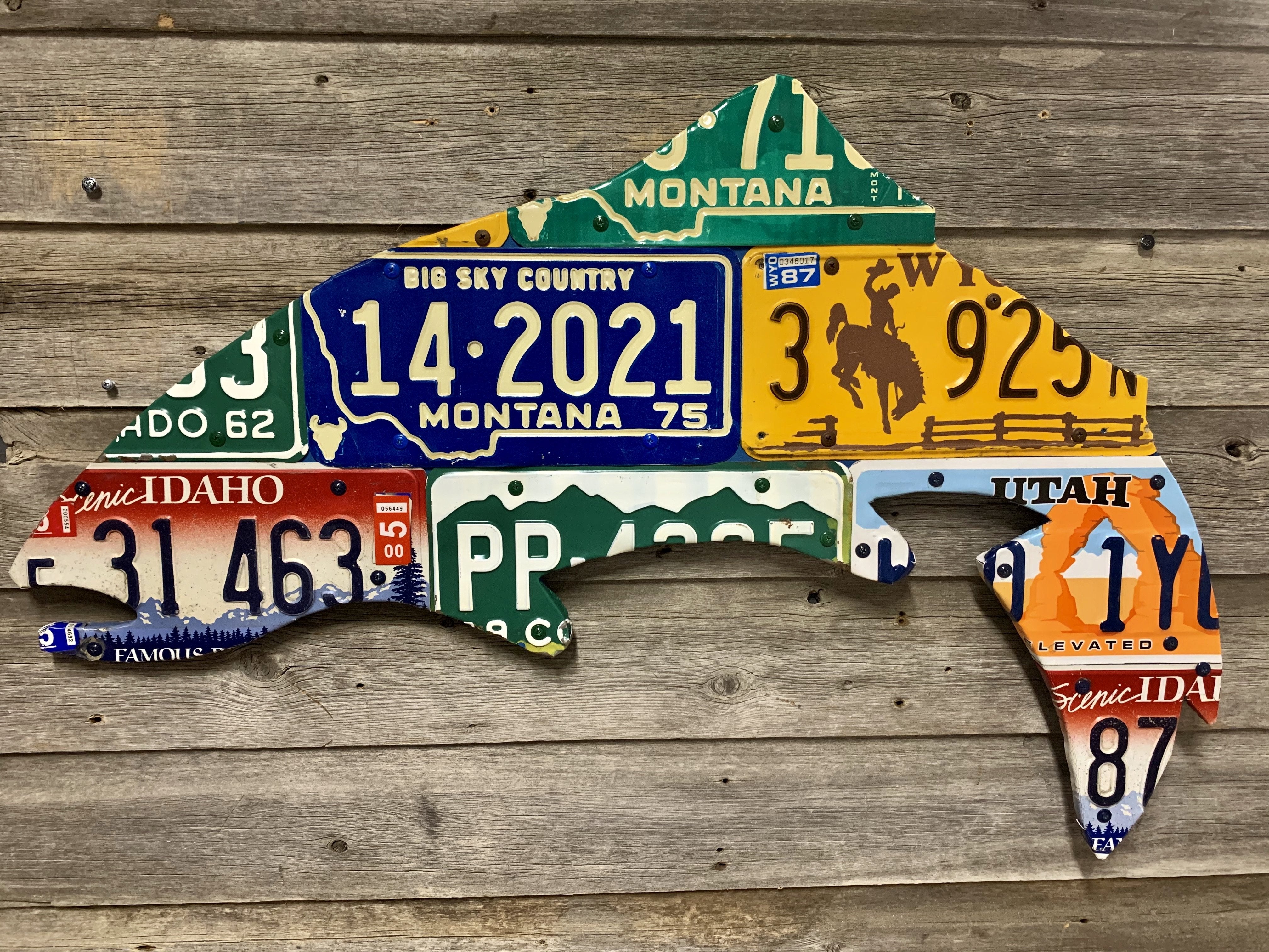 Yellowstone Trout License Plate Art