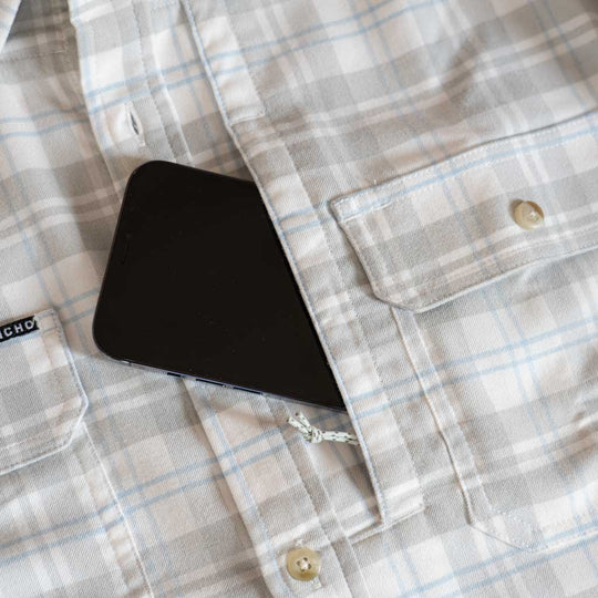 Poncho The Snowcat Long Sleeve Shirt, Zippocket, close-up