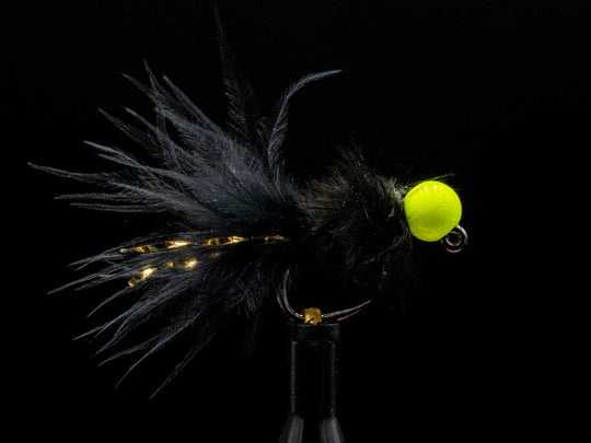 Yakoda Supply Yakoda Micro Bugger (3-Pack), Black with Chartreuse Bead