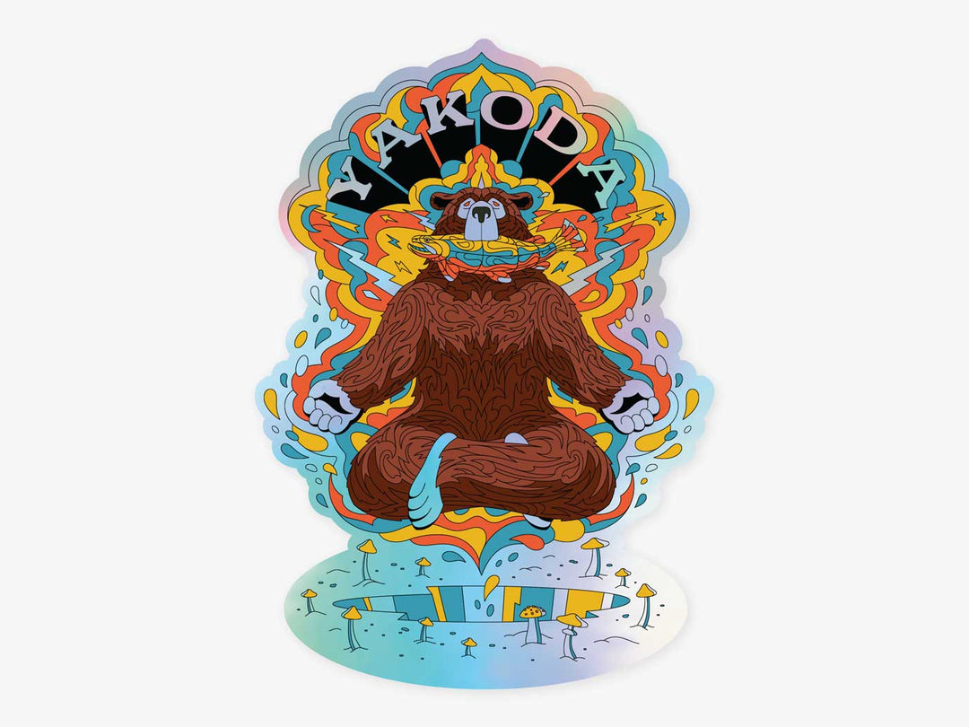 Trippy Grizzly Holographic Sticker | Tailwaters Fly Fishing